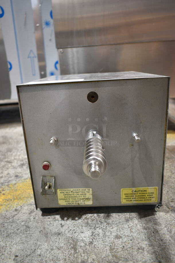 Olde Tyme PN1 Stainless Steel Commercial Countertop Nut Grinder Base w/ Hopper Mount. 115 Volts, 1 Phase. Cannot Test Due To Missing Power Cord - Image 6 of 8