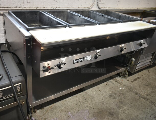 Vollrath 38104 Stainless Steel Commercial Electric Powered 4 Bay Steam Table w/ Under Shelf on Commercial Casters. 120 Volts 1 Phase. Cannot Test Due To Plug Style - Image 2 of 7