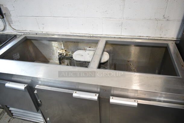 Leader LM72 Stainless Steel Commercial 3 Door Prep Table on Commercial Casters. No Lids. 115 Volts, 1 Phase. Tested and Working! - Image 2 of 10