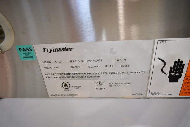 BRAND NEW SCRATCH AND DENT! 2024 Frymaster PF110 110 lb. Portable Fryer Oil Filter with Standard Gravity Drain. 120 Volts, 1 Phase.  - Image 8 of 8