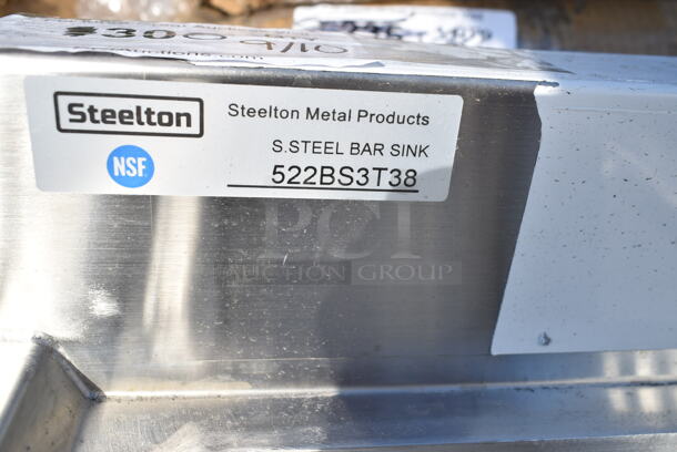 BRAND NEW SCRATCH AND DENT! Steelton 522BS3T38 3 Bowl 18 Gauge Underbar Sink - 38" x 18 3/4" - Image 8 of 8