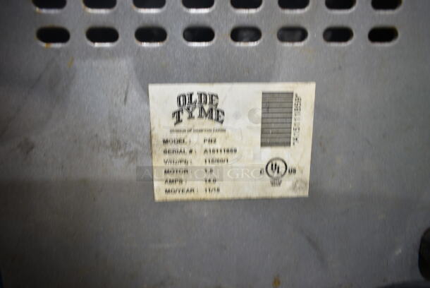 Olde Tyme PN2 Stainless Steel Commercial Countertop Nut Grinder Base w/ Hopper Mount. 115 Volts, 1 Phase. Tested and Working! - Image 7 of 7