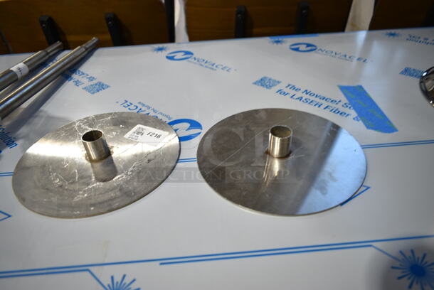 ALL ONE MONEY! Lot of BRAND NEW SCRATCH AND DENT! Items Including 2 Avantco 177023080010 Round Grease Protecting Plate for VB200 Series, 2 Avantco 17700403146L Round Spit Base for VB200 Series Vertical Broilers, Vollrath Stainless Steel Stand. - Image 6 of 11
