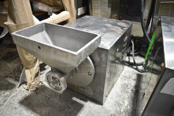 Olde Tyme PN1 Stainless Steel Commercial Countertop Nut Grinder Base w/ Hopper Mount. 115 Volts, 1 Phase. Tested and Working! - Image 1 of 7