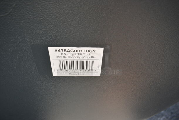 2 BRAND NEW SCRATCH AND DENT! Lavex 475AG001TBGY Dark Gray Poly 0.5 cu. yard Tilt Truck. 300 lb. 2 Times Your Bid!  - Image 7 of 7