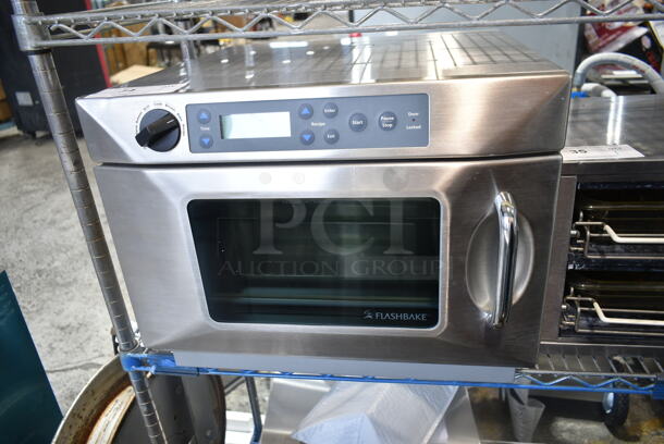 FlashBake FB120C-SS Stainless Steel Countertop Electric Powered Convection Oven. 120 Volts, 1 Phase.  - Image 1 of 8