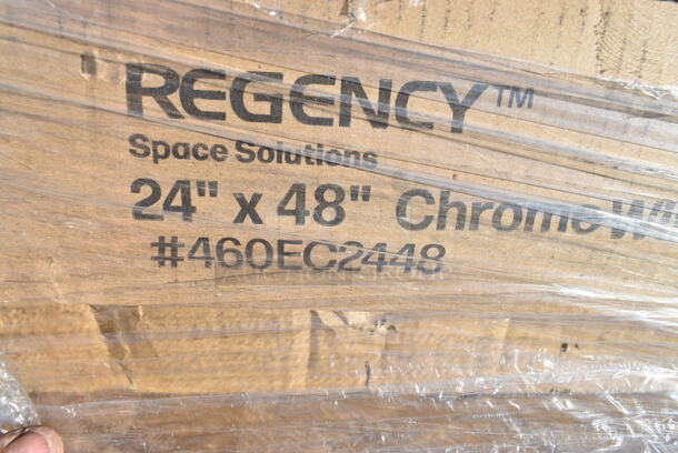 2 BRAND NEW SCRATCH AND DENT! Regency 460EC2448 24" x 48" NSF Chrome Wire Shelf. May Be Missing Pieces. 2 Times Your Bid!   - Image 4 of 4