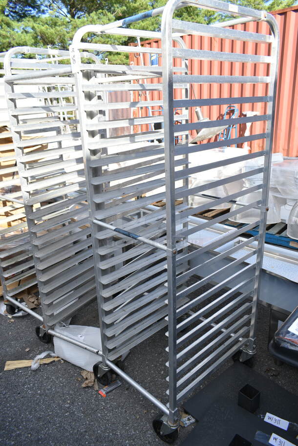 3 Various Metal Commercial Pan Transport Rack on Commercial Casters. 20x26x71, 21.5x26x64, 20x26x69. 3 Times Your Bid! - Image 2 of 10