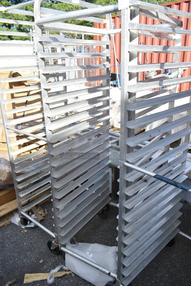 3 Various Metal Commercial Pan Transport Rack on Commercial Casters. 20x26x71, 21.5x26x64, 20x26x69. 3 Times Your Bid! - Image 5 of 10