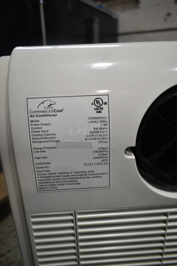 BRAND NEW SCRATCH AND DENT! Commercial Cool CPRB08XCJ-RBG Metal 8,000 BTU Portable Air Conditioner w/ Original Accessories. 115 Volts, 1 Phase. Tested and Working! - Image 8 of 8