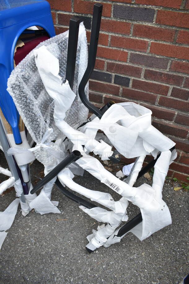 13 BRAND NEW SCRATCH AND DENT! Items Including White Poly Folding Chairs, Tolix Style Bar Stool, Gray Metal Bar Height Chair Frame, Black Ladder Back Dining Height Chair, Tolix Style Outdoor Patio Chairs. 13 Times Your Bid!  - Image 9 of 12