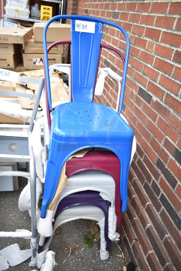 13 BRAND NEW SCRATCH AND DENT! Items Including White Poly Folding Chairs, Tolix Style Bar Stool, Gray Metal Bar Height Chair Frame, Black Ladder Back Dining Height Chair, Tolix Style Outdoor Patio Chairs. 13 Times Your Bid!  - Image 11 of 12