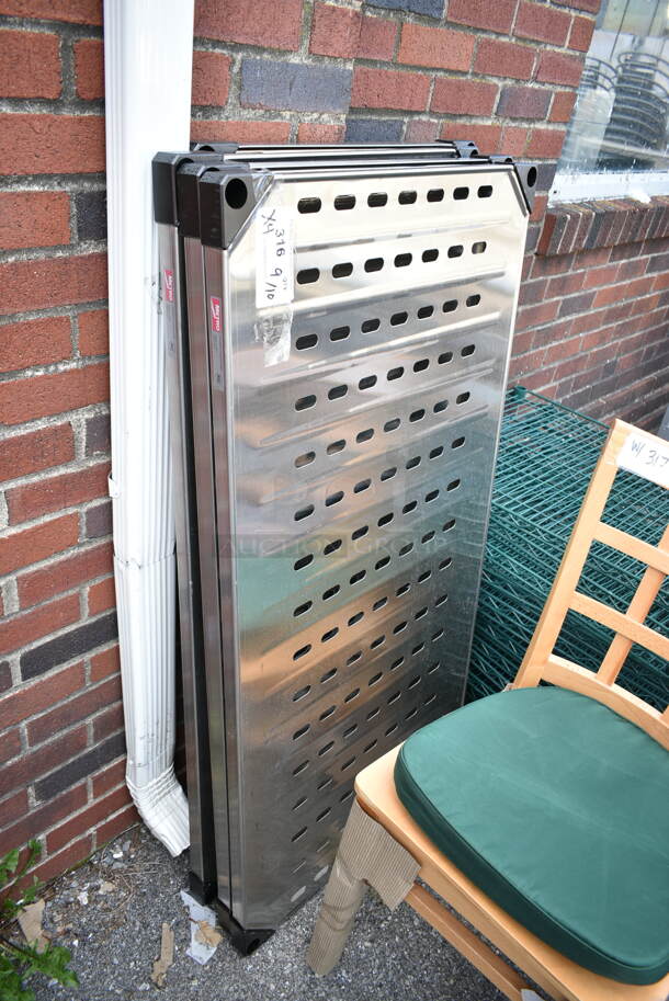4 BRAND NEW SCRATCH AND DENT! Metro Chrome Finish Shelves. 4 Times Your Bid!  - Image 2 of 4