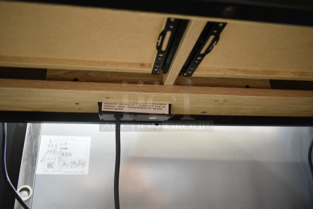 Wood Pattern Table w/ 2 Drawers.  - Image 7 of 9