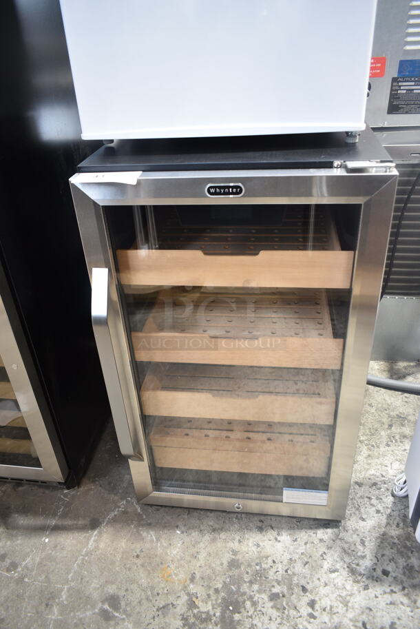 BRAND NEW SCRATCH AND DENT! Whynter CHC-421HC 4.2 cu.ft. Cigar Cabinet Cooler and Humidor with Humidity Temperature Control and Spanish Cedar Shelves. 115 Volts, 1 Phase. Tested and Working! - Image 2 of 7