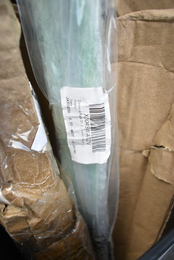 6 BRAND NEW SCRATCH AND DENT! Items Including X0045WATZV Zonon 4 Pack Hook, Regency 600CBWT3084 Cross Brace for 30" x 84" Work Tables, Chrome Finish Poles, Choice Black Trash Can. 6 Times Your Bid!  - Image 5 of 9