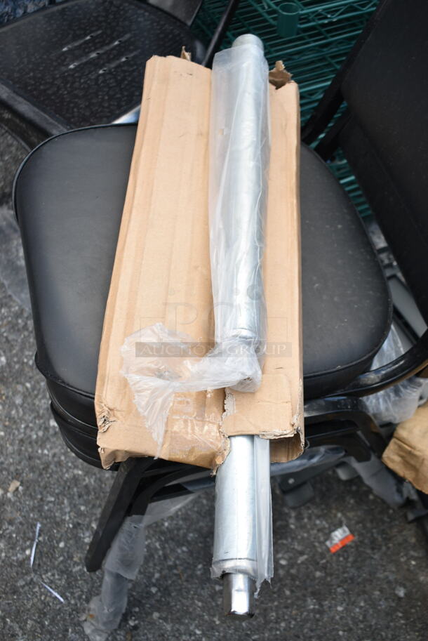 6 BRAND NEW SCRATCH AND DENT! Items Including X0045WATZV Zonon 4 Pack Hook, Regency 600CBWT3084 Cross Brace for 30" x 84" Work Tables, Chrome Finish Poles, Choice Black Trash Can. 6 Times Your Bid!  - Image 7 of 9