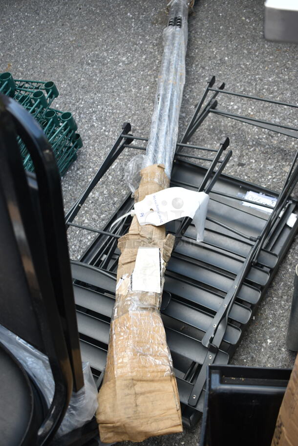 6 BRAND NEW SCRATCH AND DENT! Items Including X0045WATZV Zonon 4 Pack Hook, Regency 600CBWT3084 Cross Brace for 30" x 84" Work Tables, Chrome Finish Poles, Choice Black Trash Can. 6 Times Your Bid!  - Image 8 of 9