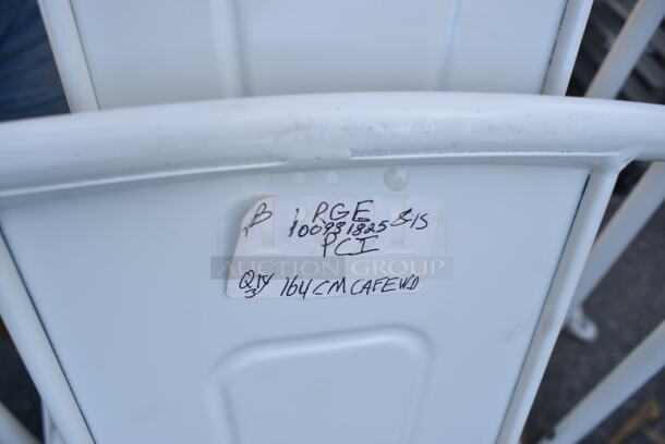 4 BRAND NEW SCRATCH AND DENT! Lancaster Table & Seating 164CMCAFEWD  Alloy Series Distressed Pearl White Outdoor Cafe Chair. 4 Times Your Bid!  - Image 4 of 4
