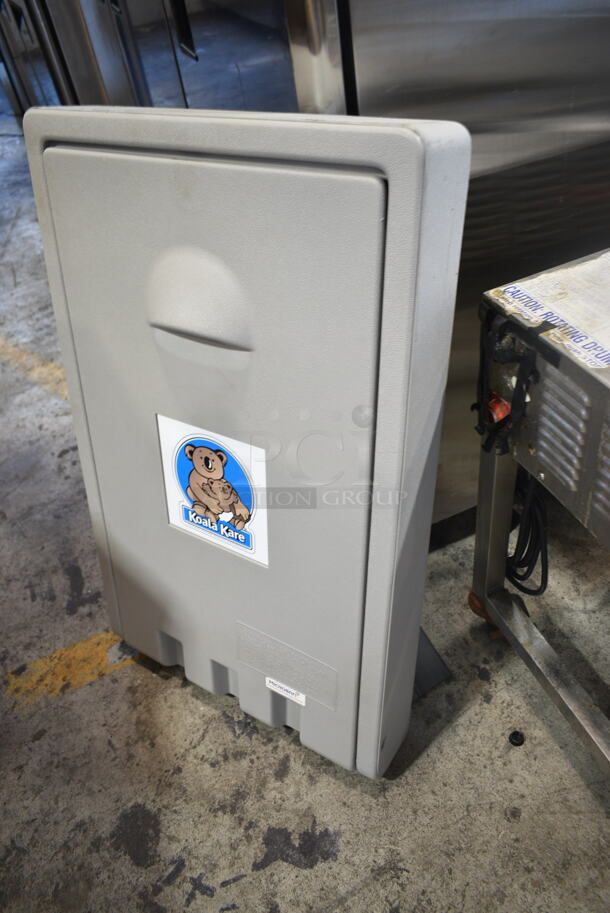 Koala Kare Gray Poly Wall Mount Diaper Changing Station.  - Image 2 of 7