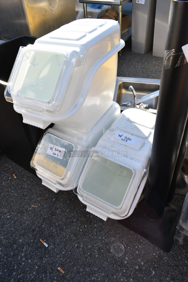 3 BRAND NEW SCRATCH AND DENT! Bakers Mark 6.3 Gallon / 100 Cup Shelf Ingredient Bin with Flip Lid. 3 Times Your Bid!  - Image 2 of 8