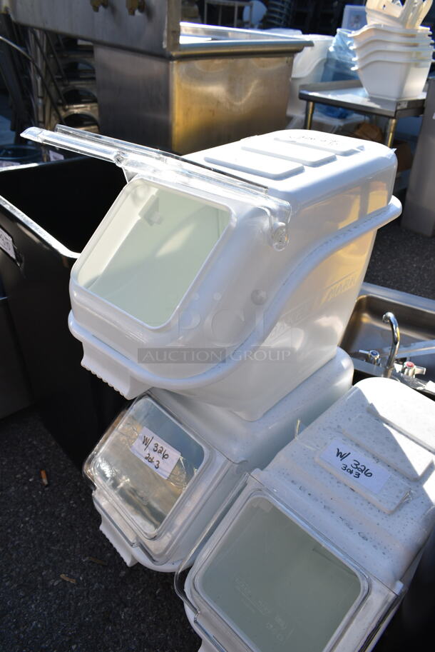 3 BRAND NEW SCRATCH AND DENT! Bakers Mark 6.3 Gallon / 100 Cup Shelf Ingredient Bin with Flip Lid. 3 Times Your Bid!  - Image 5 of 8