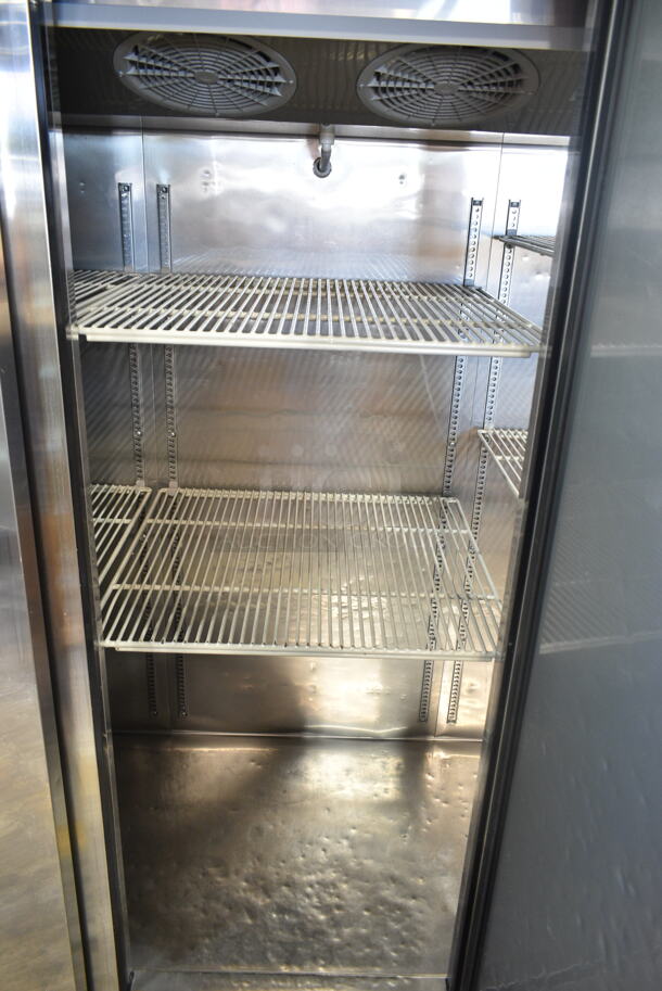 Turbo Air M3R72-3-N Stainless Steel Commercial 3 Door Reach In Cooler w/ Poly Coated Racks on Commercial Casters. 115 Volts, 1 Phase. Tested and Working! - Image 5 of 7