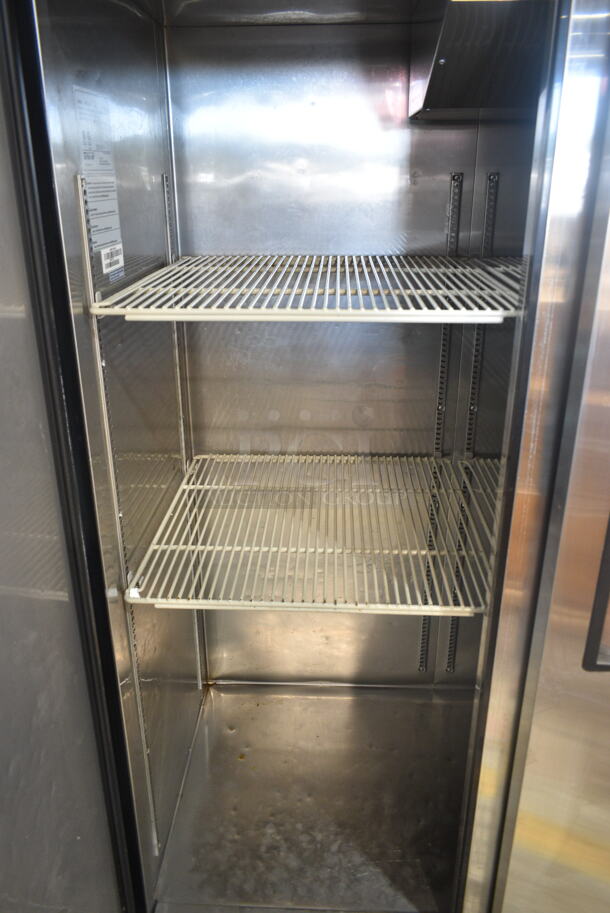 Turbo Air M3R72-3-N Stainless Steel Commercial 3 Door Reach In Cooler w/ Poly Coated Racks on Commercial Casters. 115 Volts, 1 Phase. Tested and Working! - Image 6 of 7