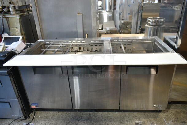 Turbo Air MST-72-30-N Stainless Steel Commercial Prep Table on Commercial Casters. 115 Volts, 1 Phase. Tested and Powers On But Does Not Get Cold - Image 1 of 9