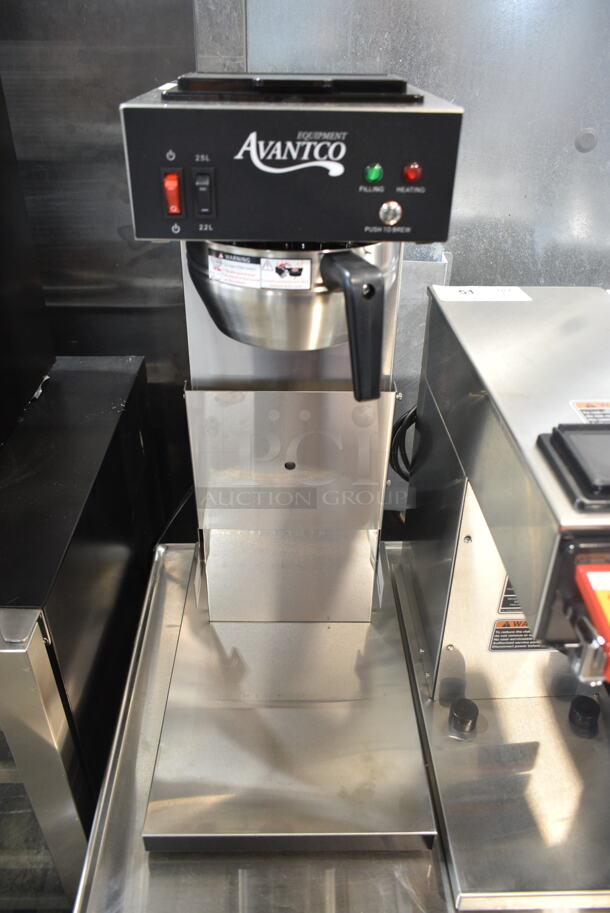 BRAND NEW SCRATCH AND DENT! Avantco 177CMAPADJ Automatic Airpot Coffee Maker with Adjustable Shelf and Metal Brew Basket. 120 Volts, 1 Phase.  - Image 3 of 8