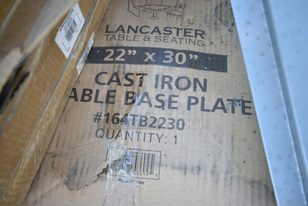PALLET LOT of 15 BRAND NEW Items Including Saf-T-Fresh Containers, 164TB2230 Lancaster Table & Seating 22" x 30" Cross Cast Iron Table Base Plate, 3 Box 190HFC2016SB 16"(H) x 20"(W) x 2"(T) Stainless Steel Hood Filter with Lower Bracket, Chrome Finish Bracket. 15 Times Your Bid!  - Image 10 of 10