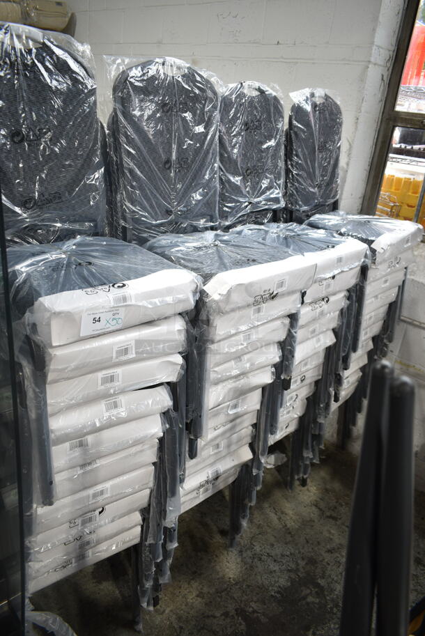 50 BRAND NEW SCRATCH AND DENT! Lancaster Table & Seating 164BNQCRBLK Black Pattern Fabric Crown Back Stackable Banquet Chair with Silver Vein Frame. 50 Times Your Bid! - Image 2 of 8