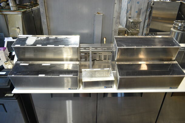 3 San Jamar Stainless Steel Countertop Topping Rails; Two 2 Tier. 18x12x13, 9x6x3.5. 3 Times Your Bid!  - Image 1 of 8