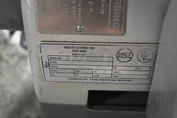 Hobart 2912 Stainless Steel Commercial Countertop Automatic Meat Slicer. 115 Volts, 1 Phase. Tested and Working! - Image 8 of 8