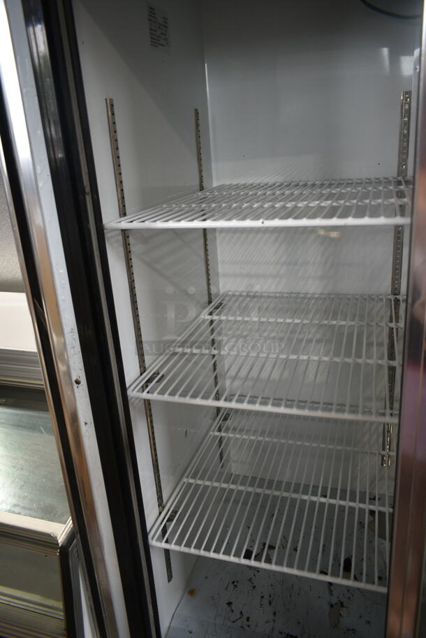 Leader Stainless Steel Commercial 2 Door Reach In Cooler Merchandiser w/ Poly Coated Racks. Tested and Powers On But Does Not Get Cold - Image 5 of 7