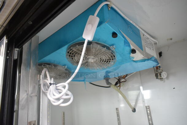 Leader Stainless Steel Commercial 2 Door Reach In Cooler Merchandiser w/ Poly Coated Racks. Tested and Powers On But Does Not Get Cold - Image 6 of 7