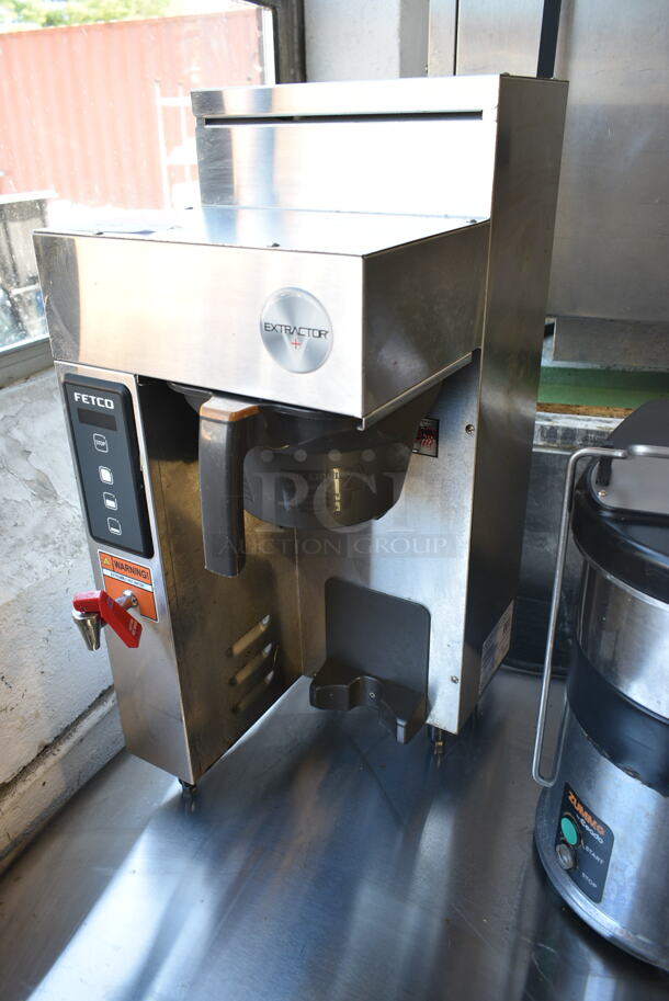 Fetco CBS-1131-XV Stainless Steel Commercial Countertop Coffee Machine w/ Hot Water Dispenser and Poly Brew Basket. 100-120 Volts, 1 Phase.  - Image 2 of 8