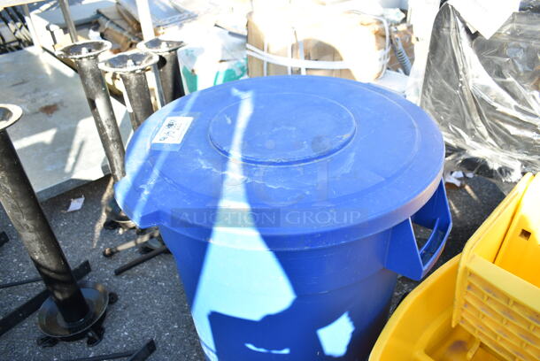 4 Various Items; Yellow Mop Bucket, 2 Wet Floor Caution Signs and 1 Blue Trash Can. 4 Times Your Bid!  - Image 8 of 10
