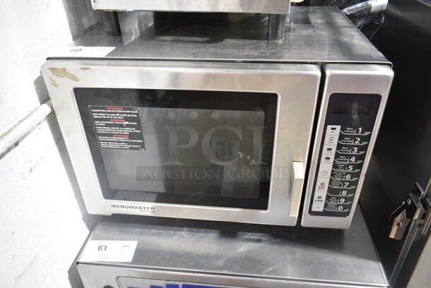 Menumaster RFS12TSW Stainless Steel Commercial Countertop Microwave Oven. 120 Volts, 1 Phase.  - Image 1 of 5