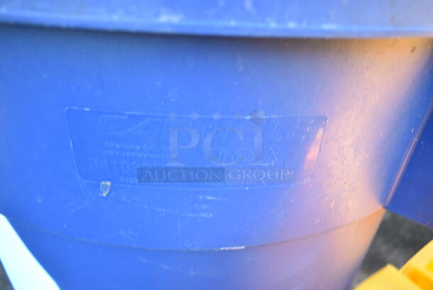 4 Various Items; Yellow Mop Bucket, 2 Wet Floor Caution Signs and 1 Blue Trash Can. 4 Times Your Bid!  - Image 9 of 10