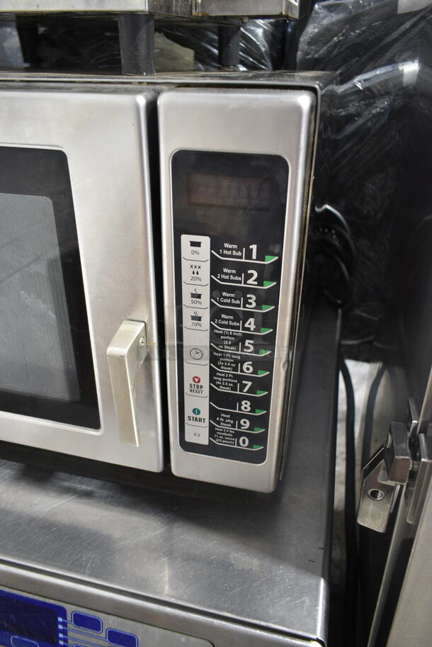 Menumaster RFS12TSW Stainless Steel Commercial Countertop Microwave Oven. 120 Volts, 1 Phase.  - Image 3 of 5