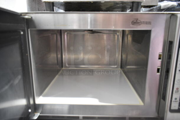 Menumaster RFS12TSW Stainless Steel Commercial Countertop Microwave Oven. 120 Volts, 1 Phase.  - Image 4 of 5
