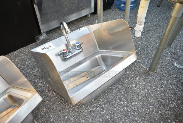 John Boos PBHS-W-1410-SSLR Stainless Steel Commercial Single Bay Wall Mount Sink w/ Faucet, Handles and Wall Mount Bar - Image 3 of 6