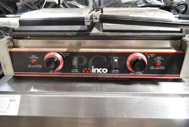 Winco ESG-2 Stainless Steel Commercial Countertop Double Panini Press. 120 Volts, 1 Phase. Tested and Working! - Image 3 of 5
