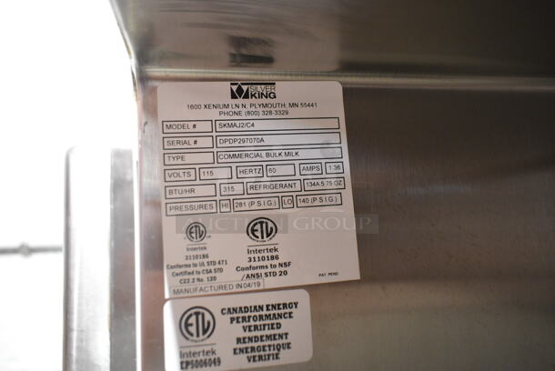 Silver King SKMAJ2/C4 Stainless Steel Commercial Countertop Milk Dispenser. 115 Volts, 1 Phase. Tested and Working! - Image 8 of 8