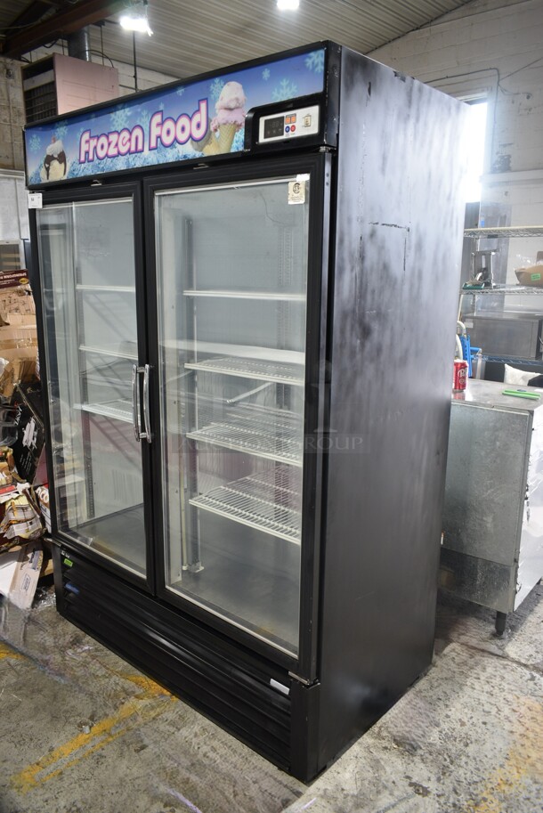 Turbo Air TGF-49FB-N Metal Commercial 2 Door Reach In Freezer Merchandiser w/ Poly Coated Racks. 115 Volts, 1 Phase. Tested and Powers On But Does Not Get Cold - Image 2 of 5