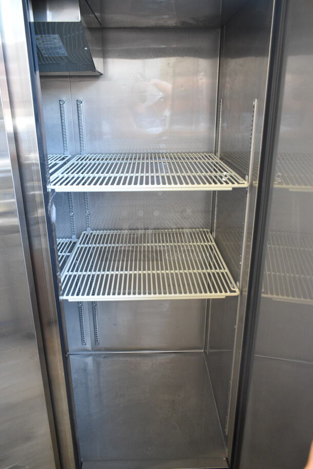 Turbo Air M3F72-3-N Stainless Steel Commercial 3 Door Reach In Freezer w/ Poly Coated Racks on Commercial Casters. 115 Volts, 1 Phase. Tested and Powers On But Does Not Get Cold - Image 4 of 8