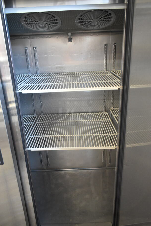 Turbo Air M3F72-3-N Stainless Steel Commercial 3 Door Reach In Freezer w/ Poly Coated Racks on Commercial Casters. 115 Volts, 1 Phase. Tested and Powers On But Does Not Get Cold - Image 5 of 8