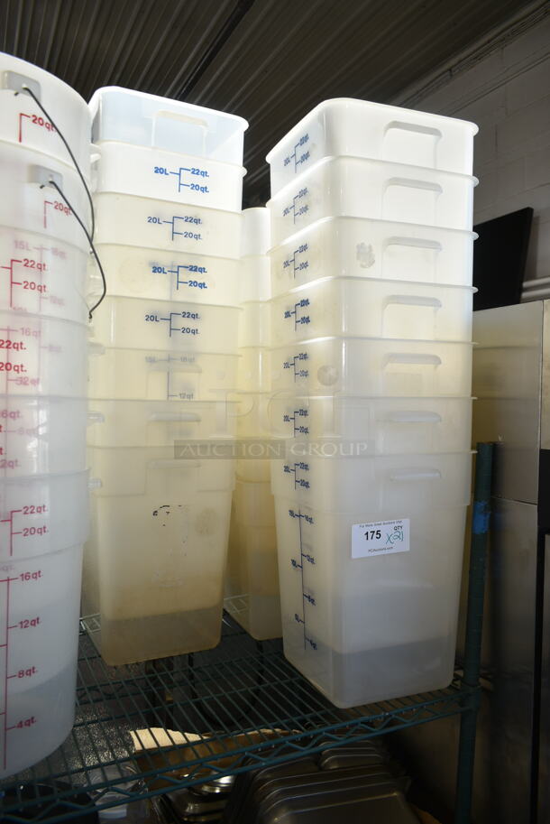 ALL ONE MONEY! Lot of 21 Poly 22 Quart Containers.  - Image 1 of 7