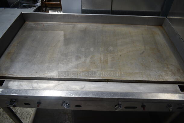 Jade Range JGT-2448-F Stainless Steel Commercial Natural Gas Powered Flat Top Griddle w/ Under Shelf. 24,000 BTU.  - Image 3 of 5